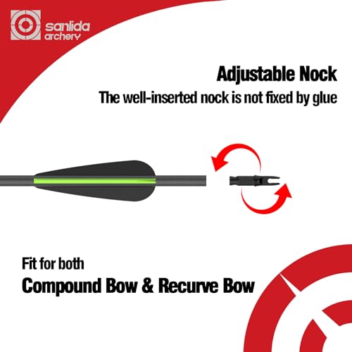 Carbon Hunting Arrows 100% Pure, Olympic-Grade 10 Spine, Straightness ±0.003, Pack of 12 or 24
