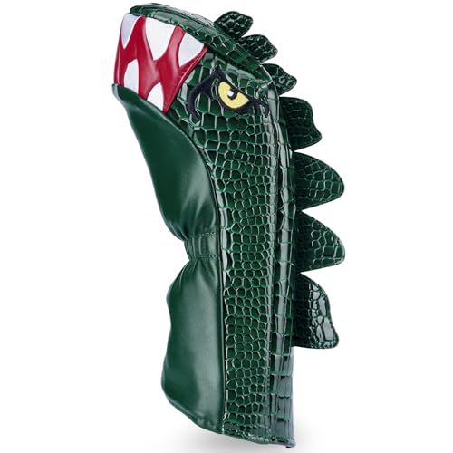Golf Club Headcover for Driver Tyrannosaurus Rex Cartoon Dinosaur Design - Green