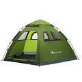 Green Pop Up Camping Tent for 3-4 Persons - Instant, Windproof & Portable