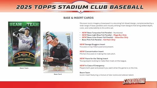 2025 Topps Stadium Club Baseball Mega Trading Card Box with Autographs & Parallels