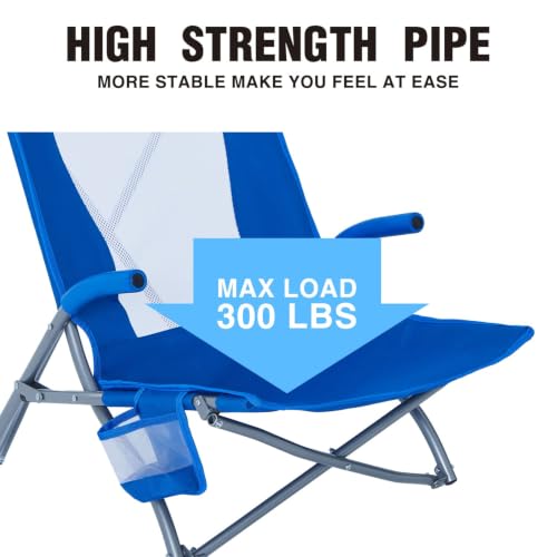 Blue MOON LENCE 2 Pack Portable Folding Beach Lawn Chairs for Adults Camping Outdoor