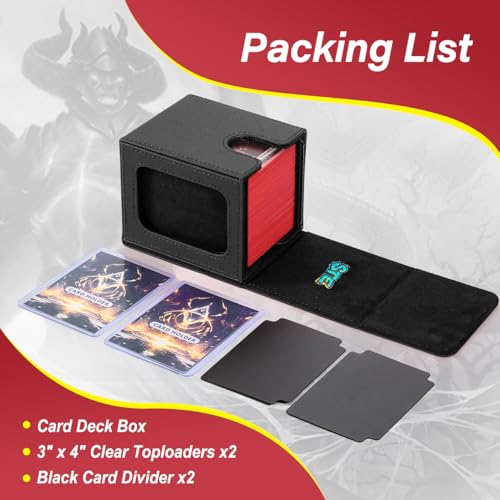 Stepane Black MTG Deck Box with Double Display Windows & Dividers - 1 Pack