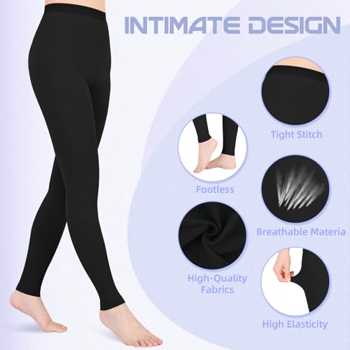 Women’s Compression Leggings 20-30mmHg Pantyhose Black Large