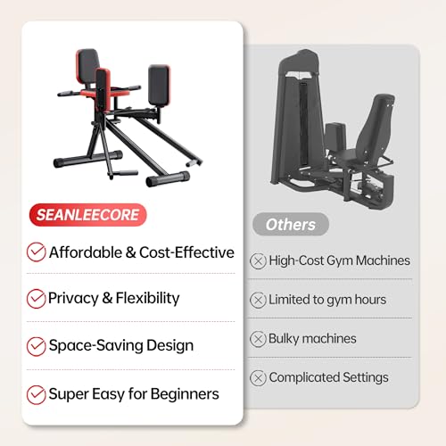 Seanleecore Black Hip Abductor Machine for Home Gym - Glute & Thigh Workout Equipment