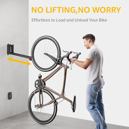 monTEK 4-Pack No-Lift Swivel Bike Wall Mount for Garage Storage