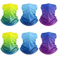 Geyoga 6 Pack Cooling Face Bandanas Neck Gaiters for Men - Gradient Color