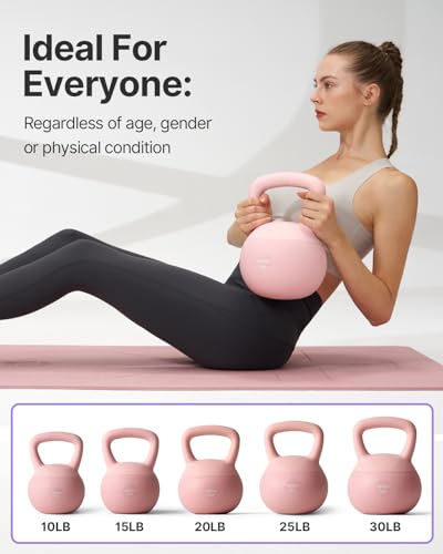 YOTTOY Soft Kettlebell with Anti-Slip Handle & Floor-Friendly Base - Home Workout Equipment