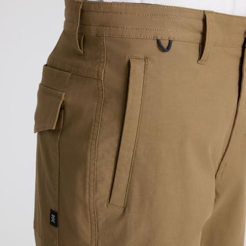 Men's Travel Shorts - Roark Layover Pro, 8 Inch, Breathable, Dark Khaki, Large