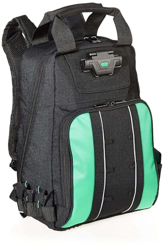 Amazon Basics Tool Backpack with LED Light, 55 Pockets, Padded Straps — Durable Storage Bag for Tools, Black (Variation of Backpack)