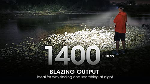 Nitecore NU43 Rechargeable Headlamp 1400 Lumens, Lightweight Camping & Running Light with Spotlight, Floodlight, Red Light