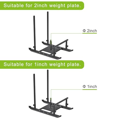 Black Push-Pull Sled for Fitness & Strength Training - Compatible with 1-2 Inch Weight Plates