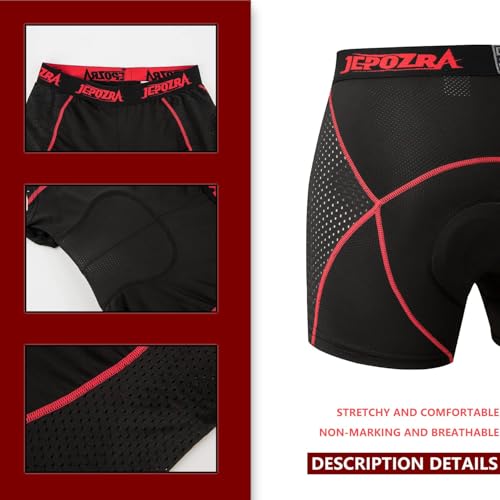 Men's 3D Padded Cycling Shorts - Breathable Quick Dry Bike Underwear Pants - 3XL