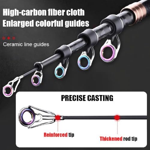 Telescopic Fishing Rod 7Ft 9Ft 12Ft 15Ft Carbon Portable Spinning Baitcasting