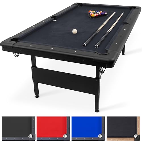 GoSports 7 ft Black Portable Billiard Table - No Assembly, Complete Set