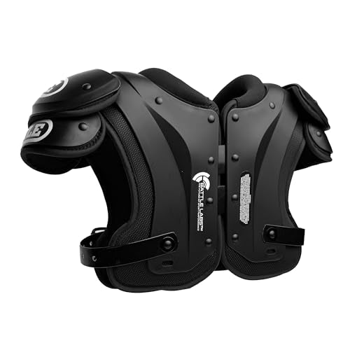 Battle Youth Medium Black Phantom Football Shoulder Pads - Impact Protection