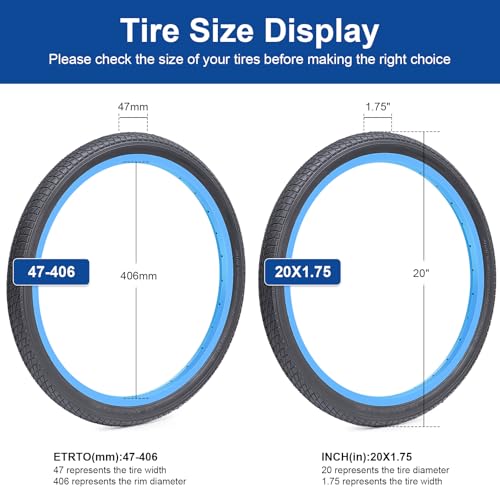 20x1.75 Bike Tire 47-406 Bicycle Tire for City & Commuter Bikes