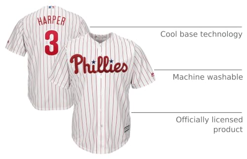 Bryce Harper Phillies Youth White Cool Base Baseball Jersey 10-12