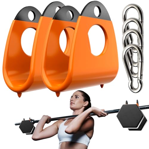 Orange 2-Pack Landmine Attachment for Barbell & Dumbbell Conversion - Versatile Gym Accessory