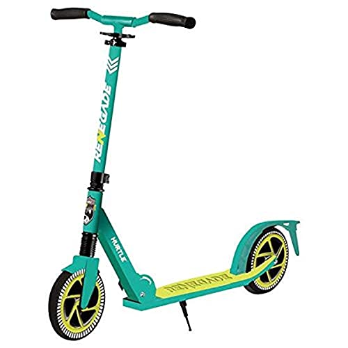 Hurtle Renegade Teal Folding Kick Scooter for Kids Teens & Adults - Alloy Deck & Adjustable Handlebar
