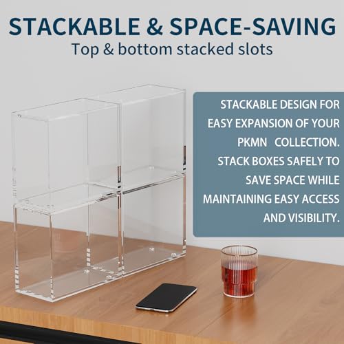Laumffon 3 Pack Elite Trainer Box Acrylic Display Cases with Magnetic Sliding Lid - 5mm Thick