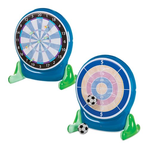 Hearthsong 57-Inch Inflatable 2-in-1 Soccer and Darts Game Set with Scoreboard