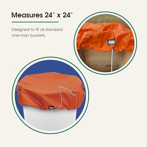 Orange Vinyl Bucket Cover with Bungee Strap for Utility & Arborist Buckets
