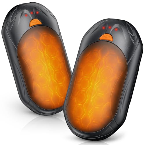 Rechargeable Hand Warmers Black 2 Pack with 20H Heat, Adjustable & Portable