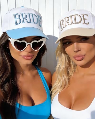 Beige Bride Trucker Hat - Bridal Headwear for Bachelorette & Wedding - One Size