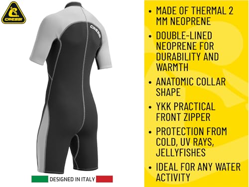 Cressi Lido Ladies 2mm Short Sleeve Wetsuit Black/Pink Medium