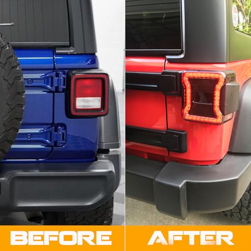 Allinoneparts Smoked Lens LED Tail Lights for Jeep Wrangler JL 2018-2026 Pair
