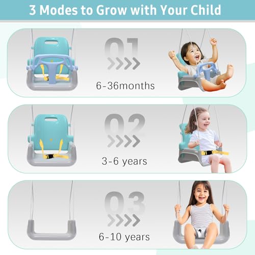 Yozoia 2-in-1 Toddler Swing & Baby Jumper - Blue Outdoor & Indoor Play Equipment