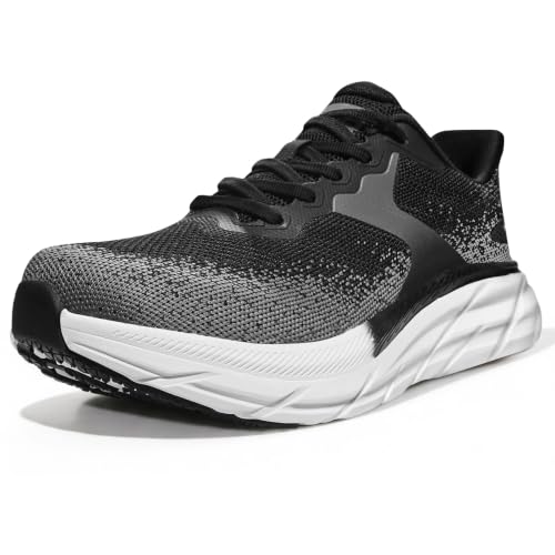 Men's Lightweight Cushioned Athletic Running Shoes - Black 12