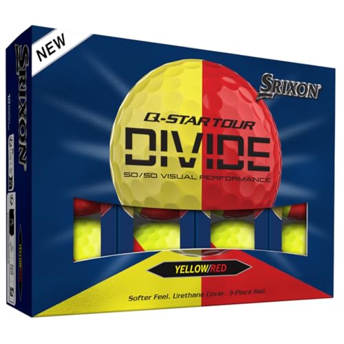 Srixon Q-Star Tour 6 Divide Golf Balls - Yellow/Red, Tour Performance