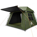 Night Cat 4-Person Green Pop Up Camping Tent with Vestibule & Rainfly, Waterproof