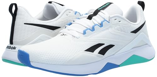 Reebok Men's Nanoflex TR 2.0 Cross Training Shoes White Black Green 12
