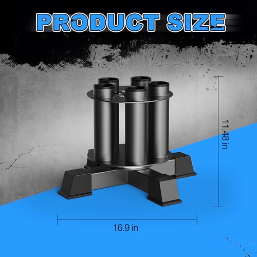 EVERYMATE Rotatable Vertical Barbell Rack - Heavy-Duty Steel, 5-Bar Capacity, Space-Saving Gym Organizer