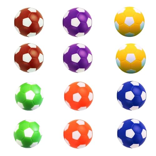 12PCS Multicolor Foosball Table Balls 1.42 Inch Replacements for Tabletop Soccer Game