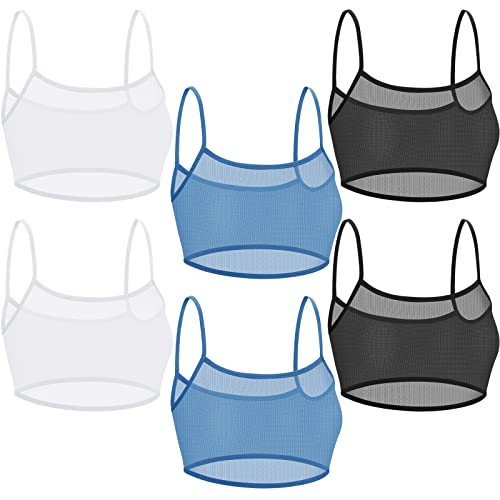 Women’s Sheer Bikini Tank Tops Set - Black, White, Blue | 6 Pack Summer Swimwear