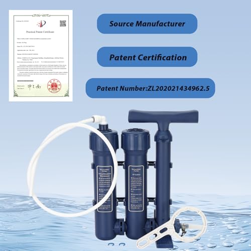 Emergency Water Filter Pump - Portable Survival Water Purifier for Camping