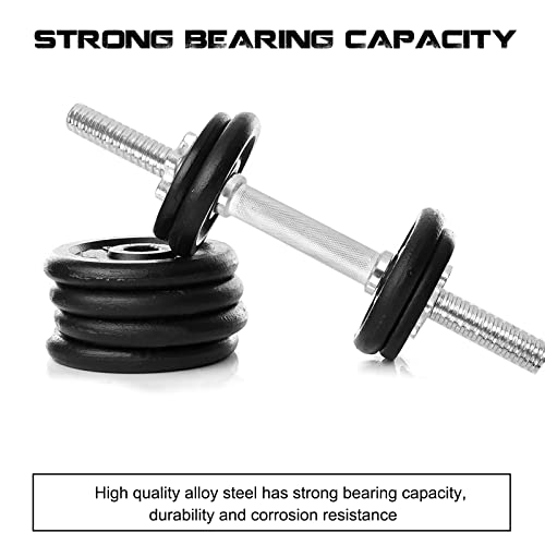 15.75 Inch Chrome Threaded Dumbbell Bar Handles - Adjustable Weightlifting Handles for Standard 1 Inch Plates, Pair