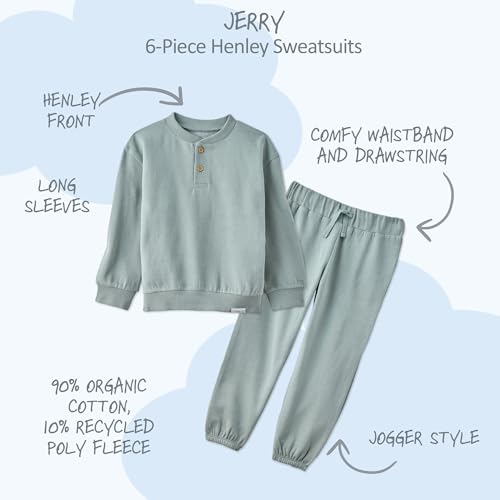 Butterblu Terra 3T Organic Cotton Henley Sweatshirt & Jogger Set for Kids
