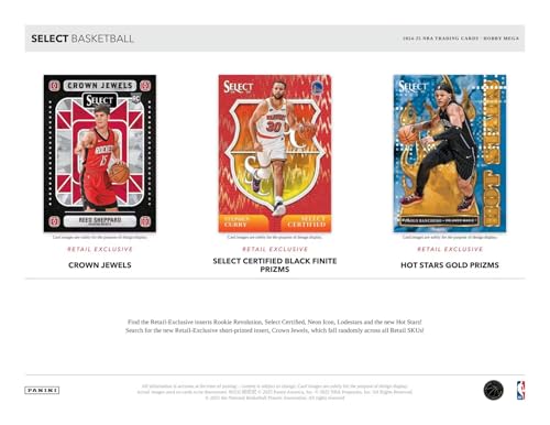 Panini 2024-25 Select Basketball Hobby Mega Trading Card Box with Prizms & Autographs