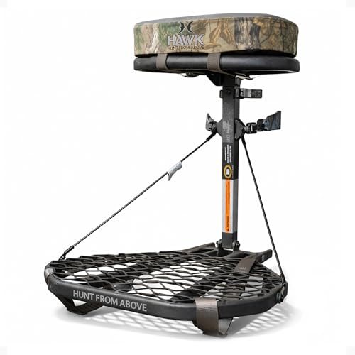 Hawk Hang-On Deer Hunting Tree Stand with XL Saddle Platform and Silent Design - Saddle Platform Variation