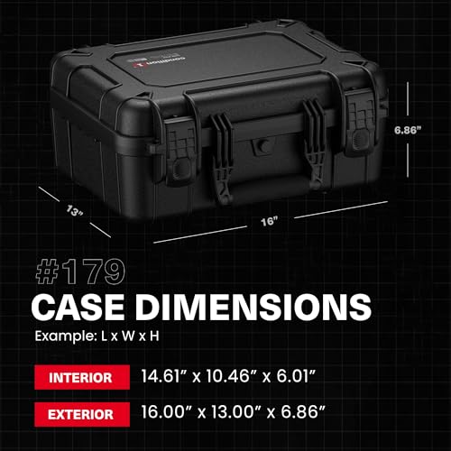 Condition 1 Waterproof Gun Case Black Model 179 | TSA Approved Hard Pistol Storage