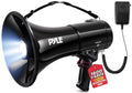 Black Pyle 50W Megaphone PA Bullhorn Speaker with Siren & Record - Crowd Control