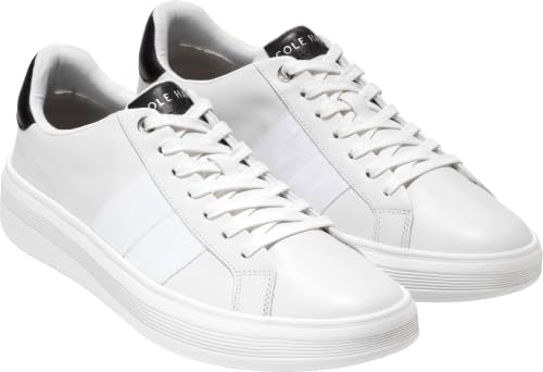 Men's Wide Leather Crosscourt Sneakers - White Black 9 Wide