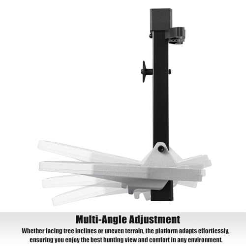 Grey Cast Aluminum Saddle Hunting Platform - Fully Adjustable Silent 12x12 for Tree Stand
