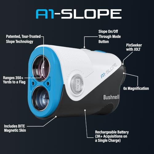 Bushnell A1-Slope Laser Golf Rangefinder Blue - Compact, Tour-Trusted, 6x Magnification