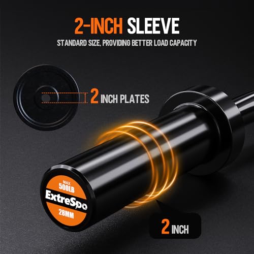 Olympic EZ Curl Barbell Bar 47-Inch Black Chrome for 2-Inch Plates with Collars