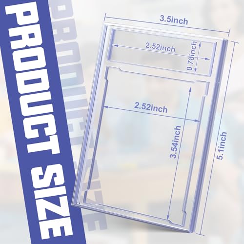 100 PCS Card Case Holder for Trading Cards Acrylic Slab Protectors with Label Slot - Homthy